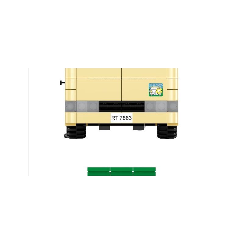 ROYAL TOYS RT15 non  XE BUÝT NHỎ MÀU XANH LÁ CÂY bộ đồ chơi xếp lắp ráp ghép mô hình City CITY STORY HONG KONG LIGHT BUS Thành Phố 709 khối