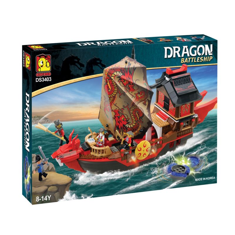 OXFORD DS3403 3403 non Lego THUYỀN RỒNG ĐỎ bộ đồ chơi xếp lắp ráp ghép mô hình Historical DRAGON BATTLESHIP RED