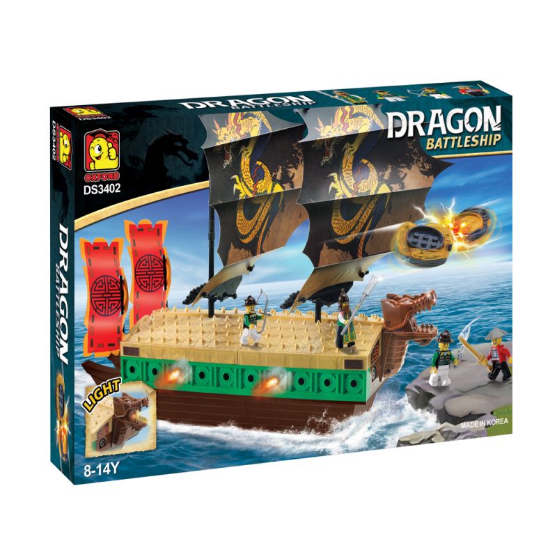 OXFORD DS3402 3402 non Lego THUYỀN RỒNG XANH bộ đồ chơi xếp lắp ráp ghép mô hình Historical DRAGON BATTLESHIP GREEN