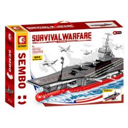 SEMBO 207112 non  TÀU SÂN BAY FORD bộ đồ chơi xếp lắp ráp ghép mô hình Military Army SURVIVAL WARFARE Quân Sự Bộ Đội 2065 khối