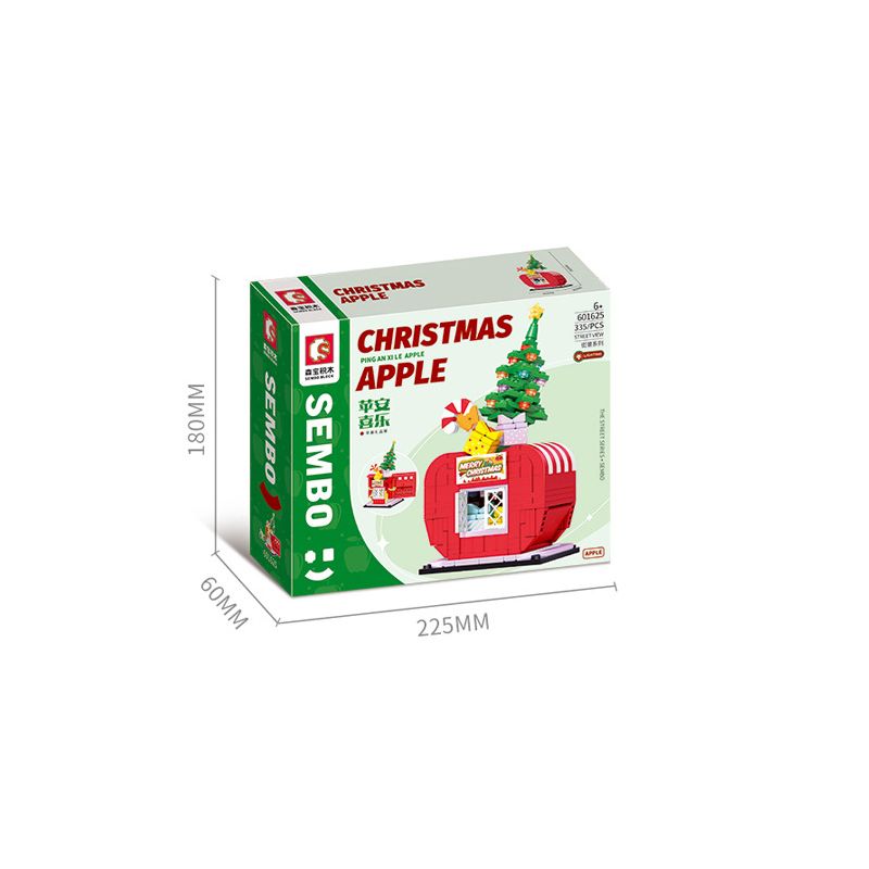SEMBO 601625 non Lego NGÔI NHÀ QUÀ TẶNG TÁO bộ đồ chơi xếp lắp ráp ghép mô hình Christmas CHRISTMAS APPLE Giáng Sinh 335 khối