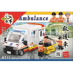 ROYAL TOYS RT11 non  XE CỨU THƯƠNG HỒNG KÔNG bộ đồ chơi xếp lắp ráp ghép mô hình City CITY STORY AMBULANCE Thành Phố 496 khối