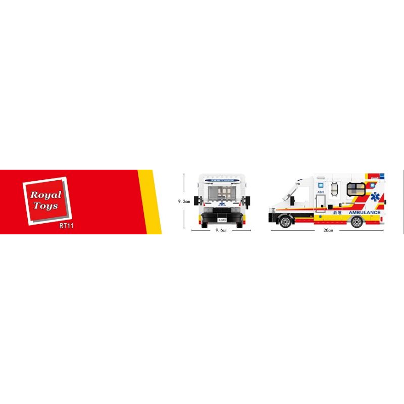 ROYAL TOYS RT11 non  XE CỨU THƯƠNG HỒNG KÔNG bộ đồ chơi xếp lắp ráp ghép mô hình City CITY STORY AMBULANCE Thành Phố 496 khối