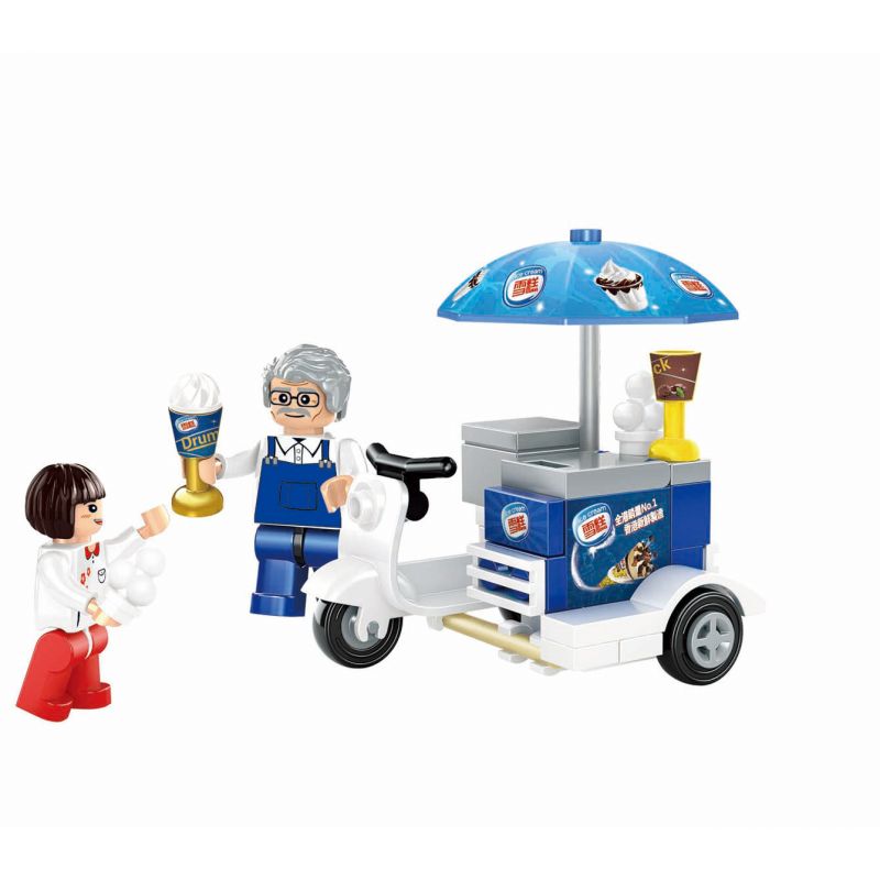 ROYAL TOYS RT07 non Lego XE KEM BA BÁNH HỒNG KÔNG bộ đồ chơi xếp lắp ráp ghép mô hình City CITY STORY HONG KONG EMERGENCY UNIT Thành Phố 62 khối