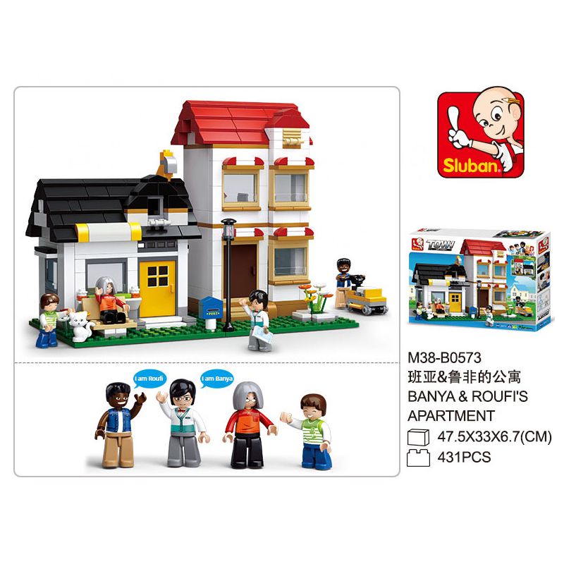 SLUBAN M38-B0573 B0573 0573 M38B0573 38-B0573 non  CĂN HỘ CỦA BANYA & RUFI bộ đồ chơi xếp lắp ráp ghép mô hình City TOWN BANY & ROUFI'S APARTMENT Thành Phố 431 khối