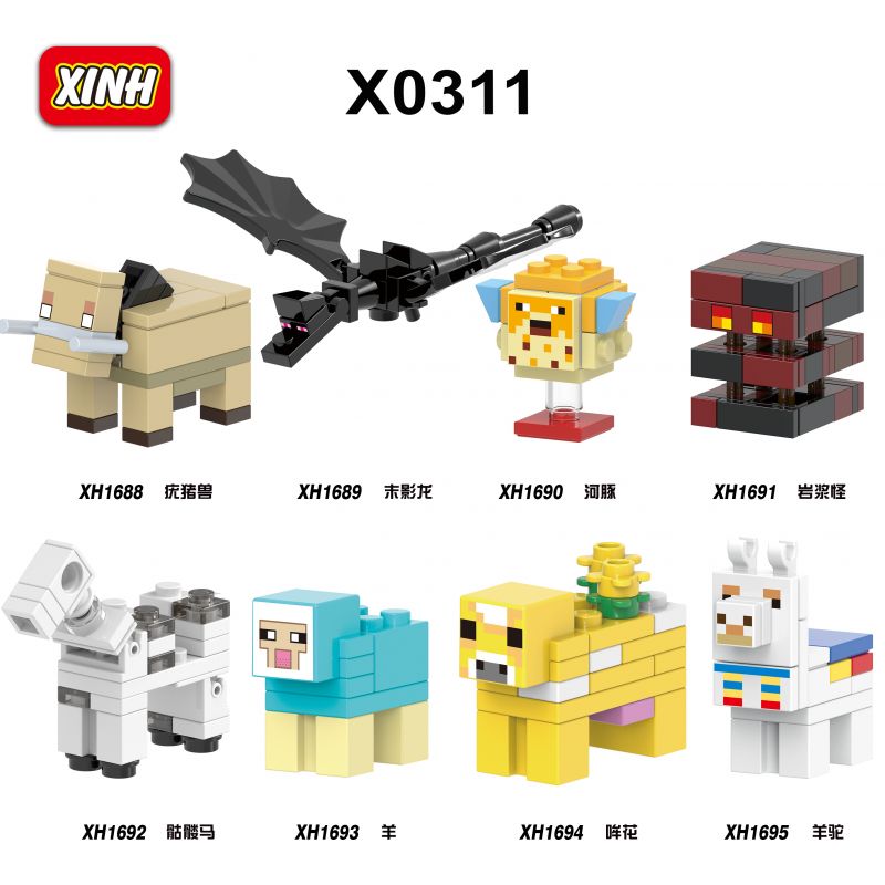 XINH 1694 1695 X0311 0311 1688 1689 1690 1691 1692 1693 non Lego 8 NHÂN VẬT NHỎ THẾ GIỚI CỦA TÔI bộ đồ chơi xếp lắp ráp ghép mô hình Minecraft Game Xây Dựng