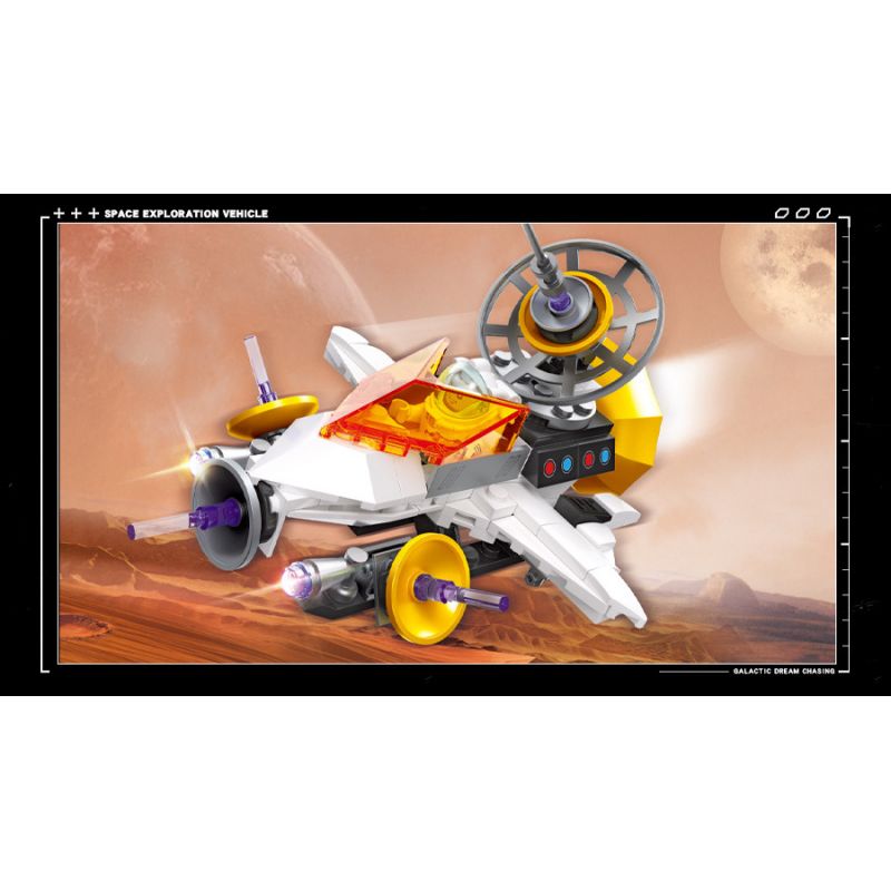 JIESTAR 59014 non  THIÊN HÀ TRONG MƠ XE THÁM HIỂM NGOÀI HÀNH TINH 6 1 bộ đồ chơi xếp lắp ráp ghép mô hình Space SPACE EXPLORATION VEHICLE Thám Hiểm Không Gian 607 khối