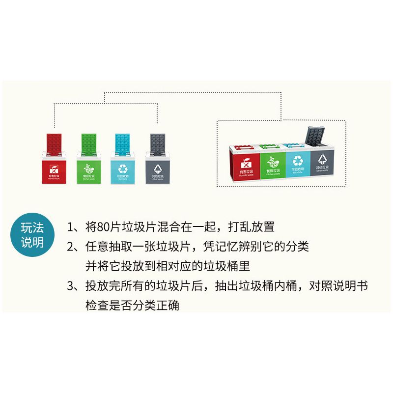 WISE BLOCK HA385512 385512 non  PHÂN LOẠI RÁC CỦA LÊ DI LỚP NHỎ bộ đồ chơi xếp lắp ráp ghép mô hình Movie & Game Phim Và Trò Chơi 300 khối