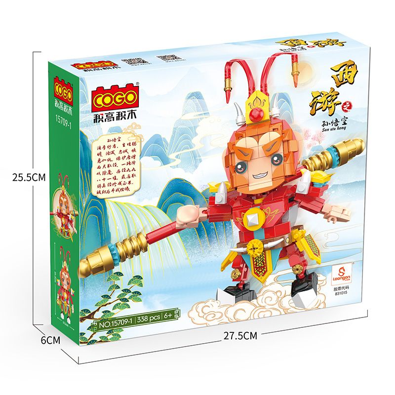 COGO 15709-1 non  TÂY DU KÝ TÔN NGỘ KHÔNG bộ đồ chơi xếp lắp ráp ghép mô hình 338 khối COGO 15709-1 non  TÂY DU KÝ TÔN NGỘ KHÔNG bộ đồ chơi xếp lắp ráp ghép mô hình 338 khối