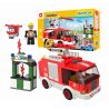 WISE BLOCK HA385504 385504 non  XE CỨU HỎA ĐƯỢC GỬI ĐI bộ đồ chơi xếp lắp ráp ghép mô hình City Thành Phố