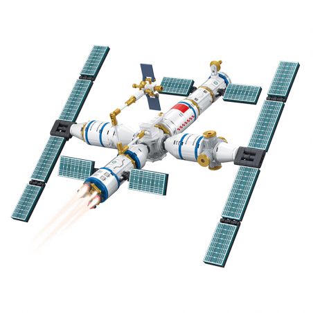 COGO 14424 non  TRẠM KHÔNG GIAN bộ đồ chơi xếp lắp ráp ghép mô hình Space Thám Hiểm Không Gian 450 khối