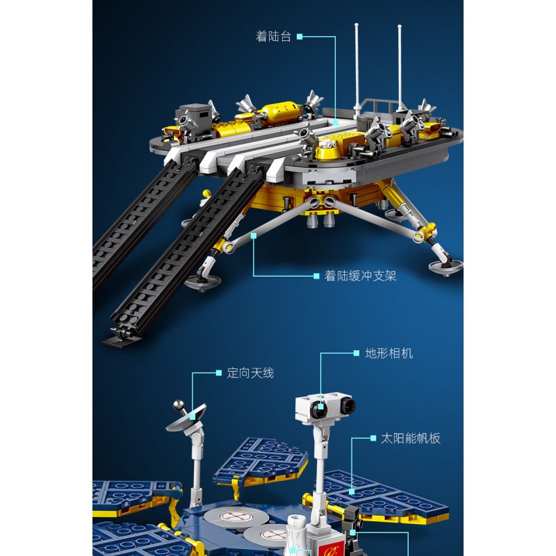 JIESTAR 59013 non  ĐUỔI THEO THIÊN HÀ TRONG MƠ XE THÁM HIỂM SAO HỎA bộ đồ chơi xếp lắp ráp ghép mô hình Space MARS EXPLORATION Thám Hiểm Không Gian 729 khối