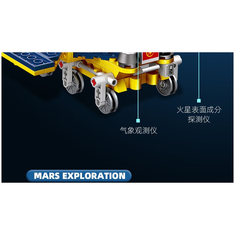 JIESTAR 59013 non  ĐUỔI THEO THIÊN HÀ TRONG MƠ XE THÁM HIỂM SAO HỎA bộ đồ chơi xếp lắp ráp ghép mô hình Space MARS EXPLORATION Thám Hiểm Không Gian 729 khối