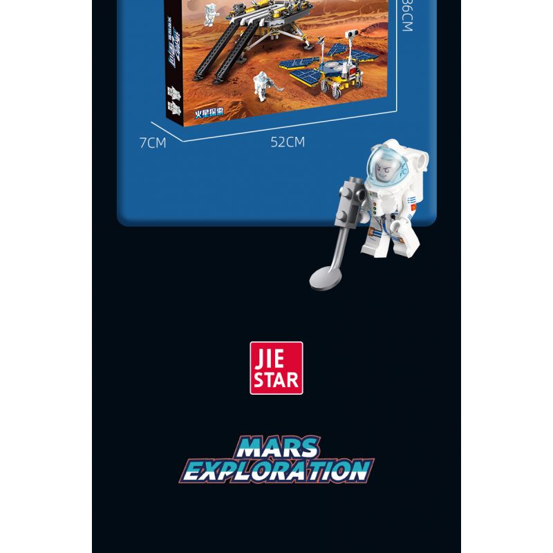 JIESTAR 59013 non  ĐUỔI THEO THIÊN HÀ TRONG MƠ XE THÁM HIỂM SAO HỎA bộ đồ chơi xếp lắp ráp ghép mô hình Space MARS EXPLORATION Thám Hiểm Không Gian 729 khối