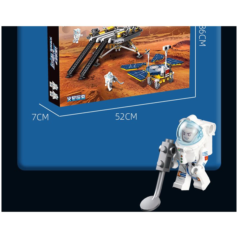 JIESTAR 59013 non  ĐUỔI THEO THIÊN HÀ TRONG MƠ XE THÁM HIỂM SAO HỎA bộ đồ chơi xếp lắp ráp ghép mô hình Space MARS EXPLORATION Thám Hiểm Không Gian 729 khối