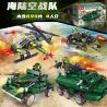 LWCK 90008 non  CÁC ĐỘI TRÊN BIỂN BỘ VÀ KHÔNG 4 LOẠI XE BỌC THÉP TẤN CÔNG KHÍ CẦU KHU TRỤC TĂNG HẠNG NẶNG TRỰC THĂNG VŨ TRANG bộ đồ chơi xếp lắp ráp ghép mô hình Flourishing Age Strengthen The Army STRONG ARMY 699 khối