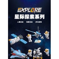 JIESTAR 59102 non  QUẢNG CÁO ASTRA DU HÀNH bộ đồ chơi xếp lắp ráp ghép mô hình Space EXPLORE TRAVELER Thám Hiểm Không Gian 79 khối