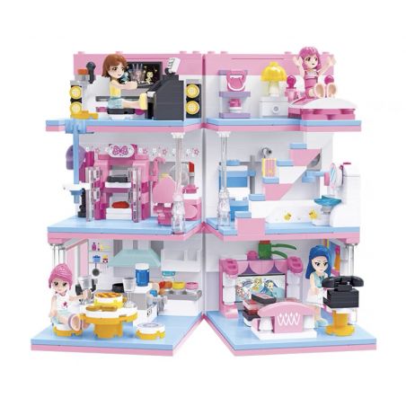 WISE BLOCK HA383004 383004 non  SETSIDE VILLA SET. bộ đồ chơi xếp lắp ráp ghép mô hình Balala The Fairies Các Nàng Tiên Nhỏ Tinh Nghịch