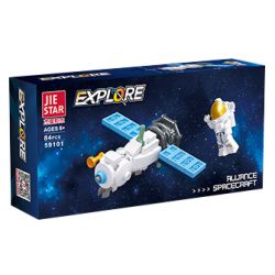 JIESTAR 59101 non  THÁM HIỂM GIỮA CÁC VÌ SAO TÀU LIÊN MINH bộ đồ chơi xếp lắp ráp ghép mô hình Space EXPLORE ALLIANCE SPACECRAFT Thám Hiểm Không Gian 84 khối