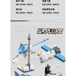 JIESTAR 59101 non  THÁM HIỂM GIỮA CÁC VÌ SAO TÀU LIÊN MINH bộ đồ chơi xếp lắp ráp ghép mô hình Space EXPLORE ALLIANCE SPACECRAFT Thám Hiểm Không Gian 84 khối