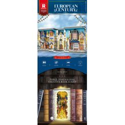 REOBRIX 66026 non  GIAN HÀNG SÁCH NHÌN RA PHỐ THỜI TRUNG CỔ bộ đồ chơi xếp lắp ráp ghép mô hình EUROPEAN CENTURY BOOK OF MARKET 2922 khối