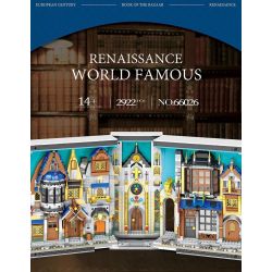 REOBRIX 66026 non  GIAN HÀNG SÁCH NHÌN RA PHỐ THỜI TRUNG CỔ bộ đồ chơi xếp lắp ráp ghép mô hình EUROPEAN CENTURY BOOK OF MARKET 2922 khối