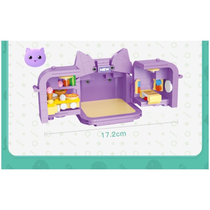 WISE BLOCK HA392003 392003 non  HUT TÚP LỀU MÀU TÍM bộ đồ chơi xếp lắp ráp ghép mô hình HAPPY LIFE 305 khối