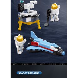 JIESTAR 59100 non  KHÁM PHÁ GIỮA CÁC VÌ SAO TÀU CON THOI bộ đồ chơi xếp lắp ráp ghép mô hình Space EXPLORE SPACE SHUTTLE Thám Hiểm Không Gian 76 khối
