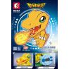 SEMBO 609323 non  PHIÊN BẢN AGUMON COLLECTOR bộ đồ chơi xếp lắp ráp ghép mô hình Digimon Adventure Cuộc Phưu Lưu Của Quái Vật Số 1805 khối
