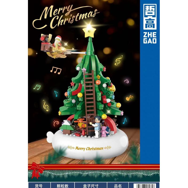ZHEGAO QL1024 1024 non  CÂY GIÁNG SINH bộ đồ chơi xếp lắp ráp ghép mô hình Christmas 407 khối