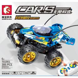 SEMBO 701901 non  BLUE CYCLONE Q CÔNG NGHỆ XE HƠI ĐIỀU KHIỂN TỪ XA STUNTS bộ đồ chơi xếp lắp ráp ghép mô hình  CARS BLUE WHIRLWIND Q Kỹ Thuật Công Nghệ Cao Mô Hình Phương Tiện 388 khối