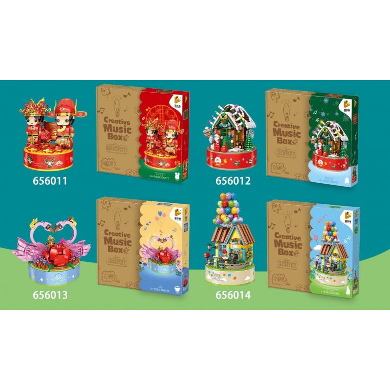 PanlosBrick 656008 Panlos Brick 656008 non  HỘP NHẠC THÀNH PHỐ TRÊN BẦU TRỜI bộ đồ chơi xếp lắp ráp ghép mô hình Creator CREATIVE MUSIC BOX Sáng Tạo 458 khối