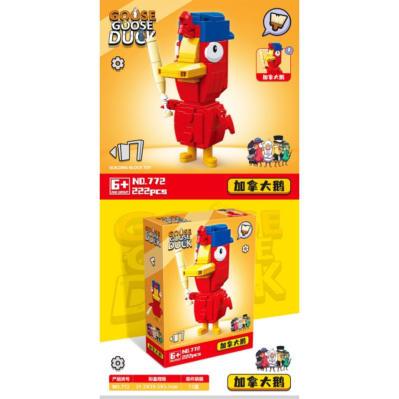 RENZAIMA 772 non  GIẾT NGỖNG VÀ VỊT CANADA bộ đồ chơi xếp lắp ráp ghép mô hình Movie & Game GOOSE DUCK Phim Và Trò Chơi 222 khối