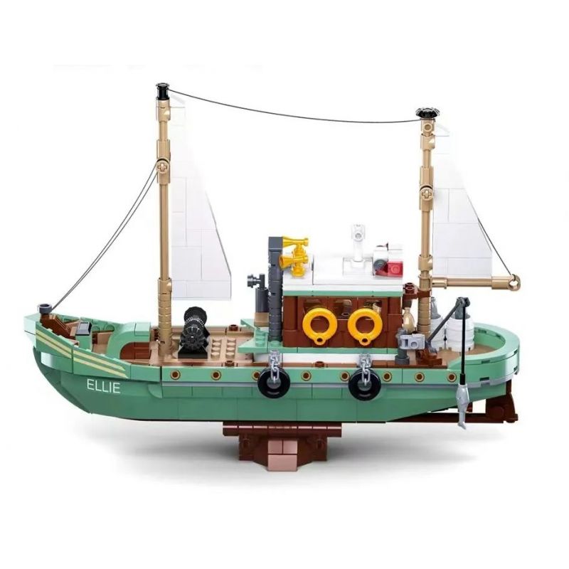 SLUBAN M38-B1119 B1119 1119 M38B1119 38-B1119 non Lego TÀU ĐÁNH CÁ bộ đồ chơi xếp lắp ráp ghép mô hình City BOAT Thành Phố 610 khối