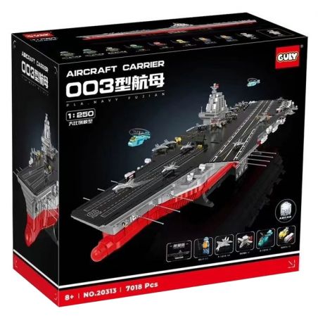 GULY 20313 non  TÀU SÂN BAY LOẠI 003 tỷ lệ 1:250 bộ đồ chơi xếp lắp ráp ghép mô hình Military Army AIRCRAFT CARRIER Quân Sự Bộ Đội 7018 khối