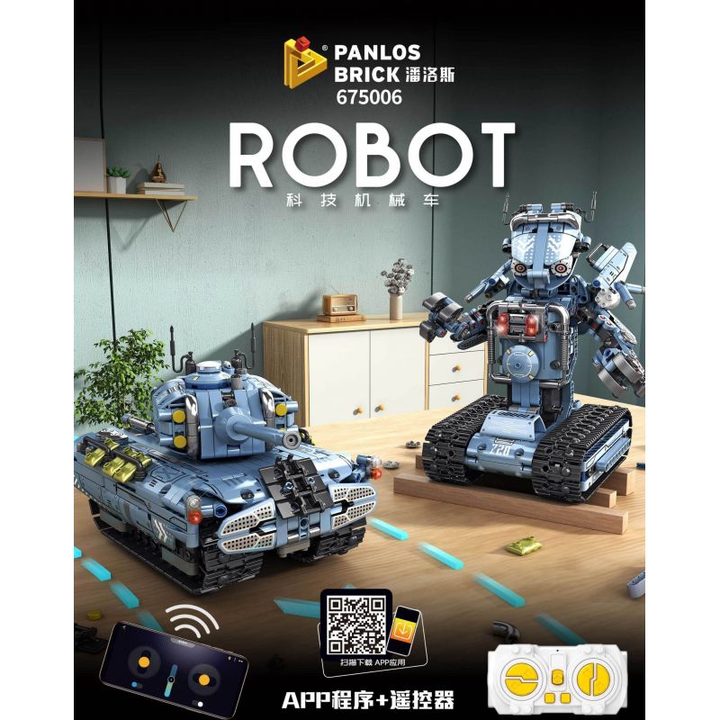 PanlosBrick 675006 Panlos Brick 675006 non  ROBOT XE TĂNG ĐIỀU KHIỂN TỪ XA bộ đồ chơi xếp lắp ráp ghép mô hình 779 khối