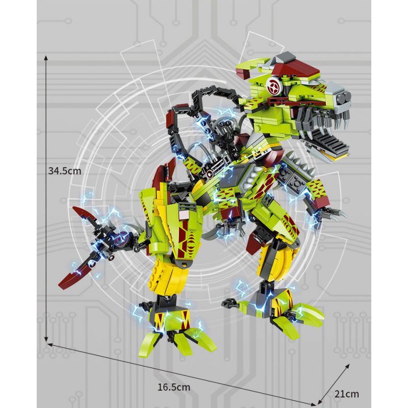 FORANGE FC3811 3811 non  BẠO LỰC TỪ TÍNH KẾT HỢP WANGLONG 8 RỒNG CỔ DÀI CÁNH TYRANT TYRANNOSAURUS JIANLONG CỘT SỐNG ĐÔI TAM GIÁC RẮN bộ đồ chơi xếp lắp ráp ghép mô hình Creator DIVERSE COMBINATIONS Sáng Tạo 773 khối