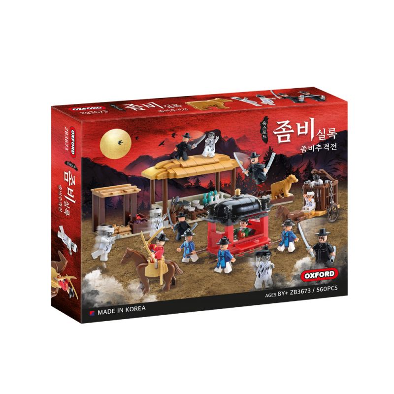 OXFORD ZB3673 3673 non Lego TRUY ĐUỔI THÂY MA bộ đồ chơi xếp lắp ráp ghép mô hình Historical 좀비실록 좀비추격전 560 khối