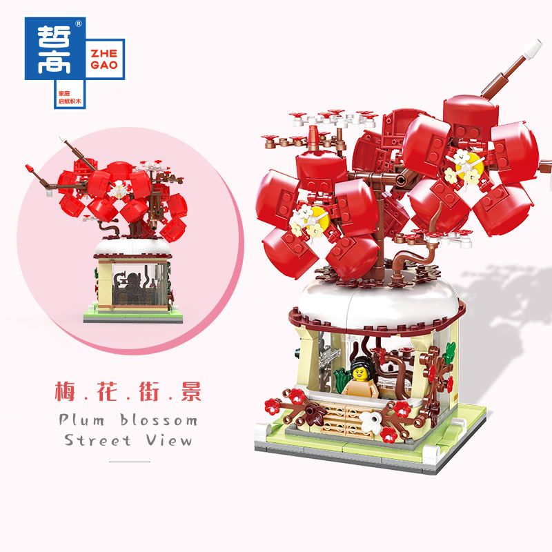 ZHEGAO 00303 non  CHẾ ĐỘ XEM ĐƯỜNG MẬN bộ đồ chơi xếp lắp ráp ghép mô hình PLUM BLOSSOM 271 khối