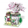 ZHEGAO 00301 non  ĐƯỜNG PHỐ HOA ANH ĐÀO bộ đồ chơi xếp lắp ráp ghép mô hình CHERRY BLOSSOMS 386 khối
