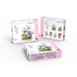 ZHEGAO 00300 non  PHONG LAN ĐƯỜNG PHỐ bộ đồ chơi xếp lắp ráp ghép mô hình CYMBIDIUM SSP. 375 khối