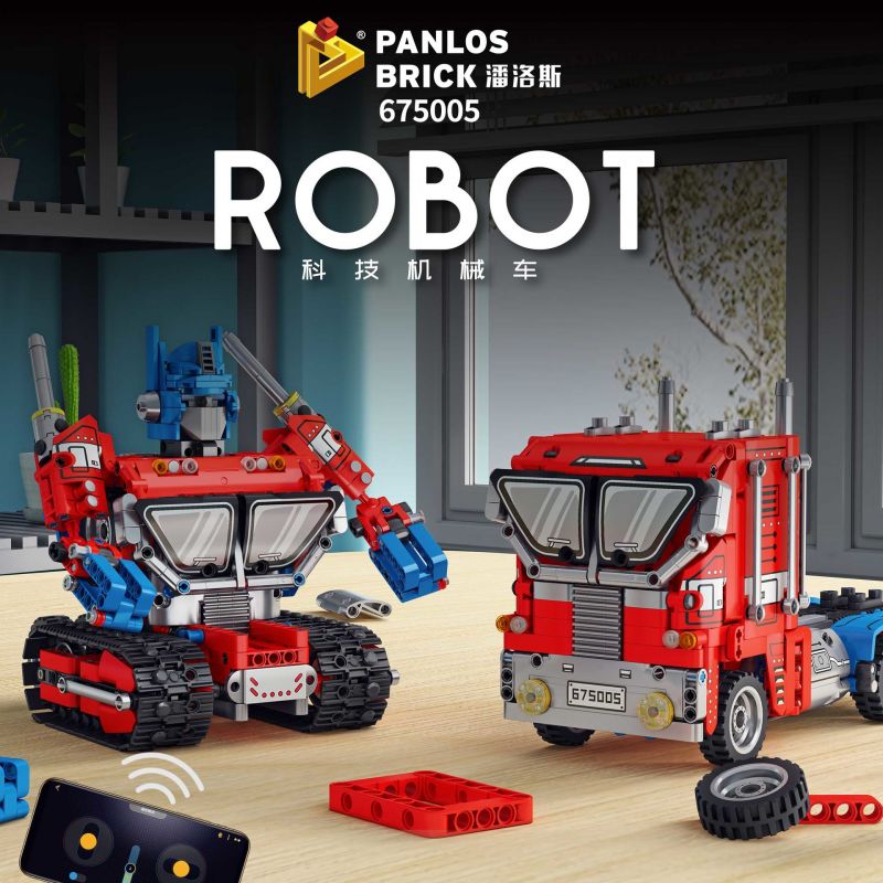 PanlosBrick 675005 Panlos Brick 675005 non  XE TẢI BIẾN HÌNH OPTIMUS PRIME MECHA bộ đồ chơi xếp lắp ráp ghép mô hình ROBOT 771 khối