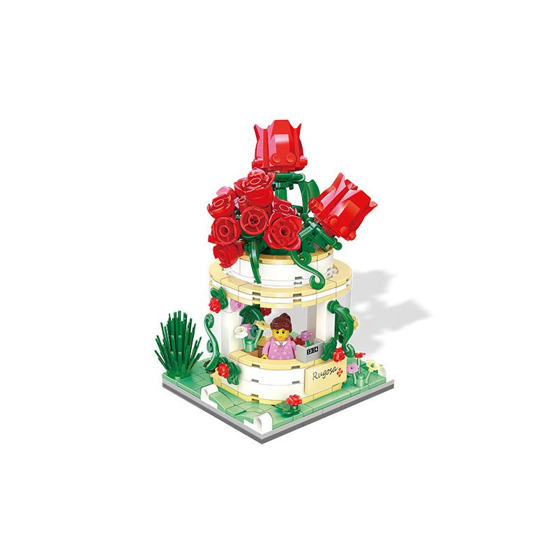 ZHEGAO 00299 non Lego ĐƯỜNG PHỐ HOA HỒNG bộ đồ chơi xếp lắp ráp ghép mô hình RUGOSE ROSE 276 khối