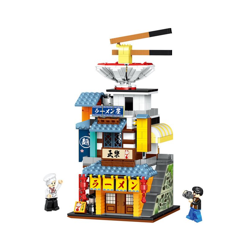 ZHEGAO 00928 00929 00930 00931 non  KHUNG CẢNH ĐƯỜNG PHỐ ĐẦY MÀU SẮC CỬA HÀNG TIỆN LỢI NHÀ RAMEN PHÒNG TRÒ CHƠI QUÁN TRÀ SỮA bộ đồ chơi xếp lắp ráp ghép mô hình Creator COLORFUL STREET VIEW Sáng Tạo 2798 khối