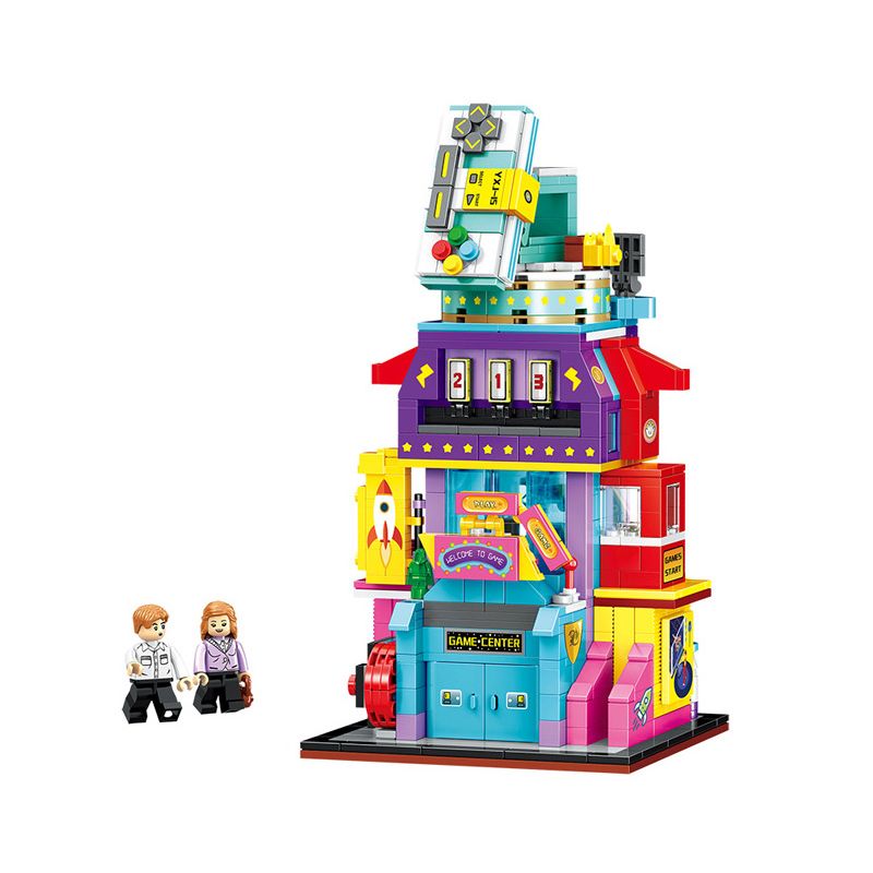 ZHEGAO 00928 00929 00930 00931 non  KHUNG CẢNH ĐƯỜNG PHỐ ĐẦY MÀU SẮC CỬA HÀNG TIỆN LỢI NHÀ RAMEN PHÒNG TRÒ CHƠI QUÁN TRÀ SỮA bộ đồ chơi xếp lắp ráp ghép mô hình Creator COLORFUL STREET VIEW Sáng Tạo 2798 khối