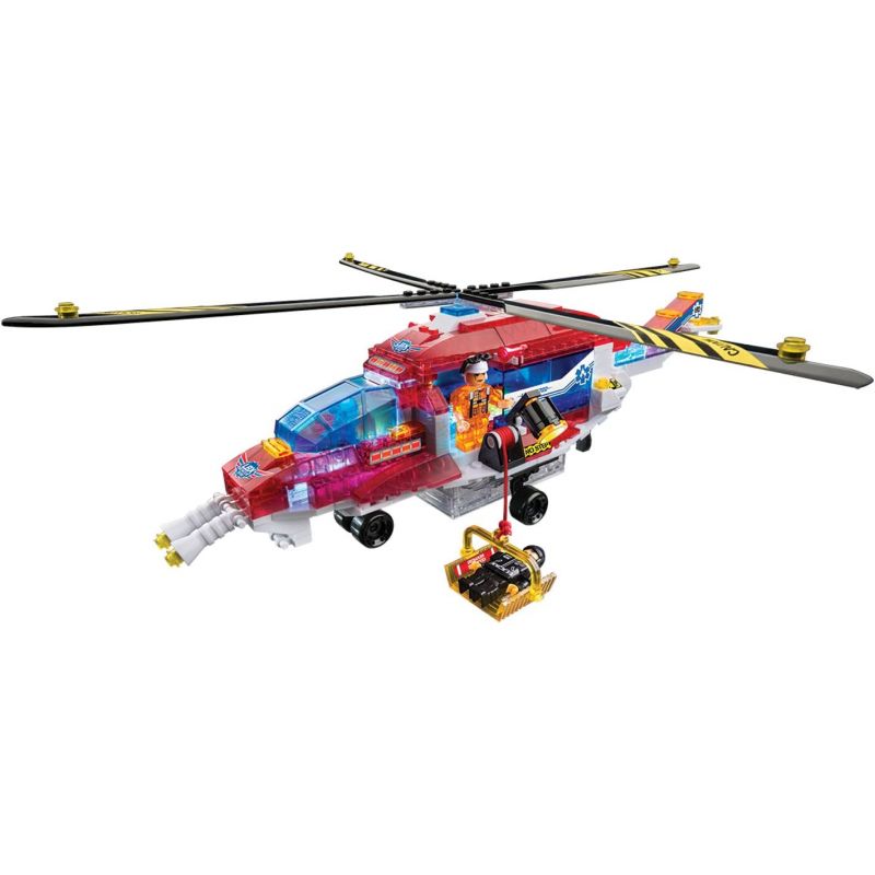 CRA-Z-ART LITE BRIX 35822 non Lego MÁY BAY TRỰC THĂNG CỨU HỘ bộ đồ chơi xếp lắp ráp ghép mô hình City RESCUE COPTER VEHICLE Thành Phố