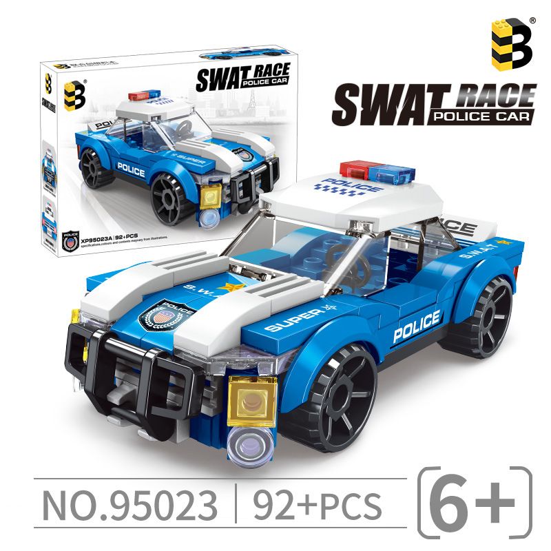 B BRAND 95023 non Lego XE CẢNH SÁT bộ đồ chơi xếp lắp ráp ghép mô hình Swat Special Force SWAT POLICE CAR Đặc Nhiệm 92 khối