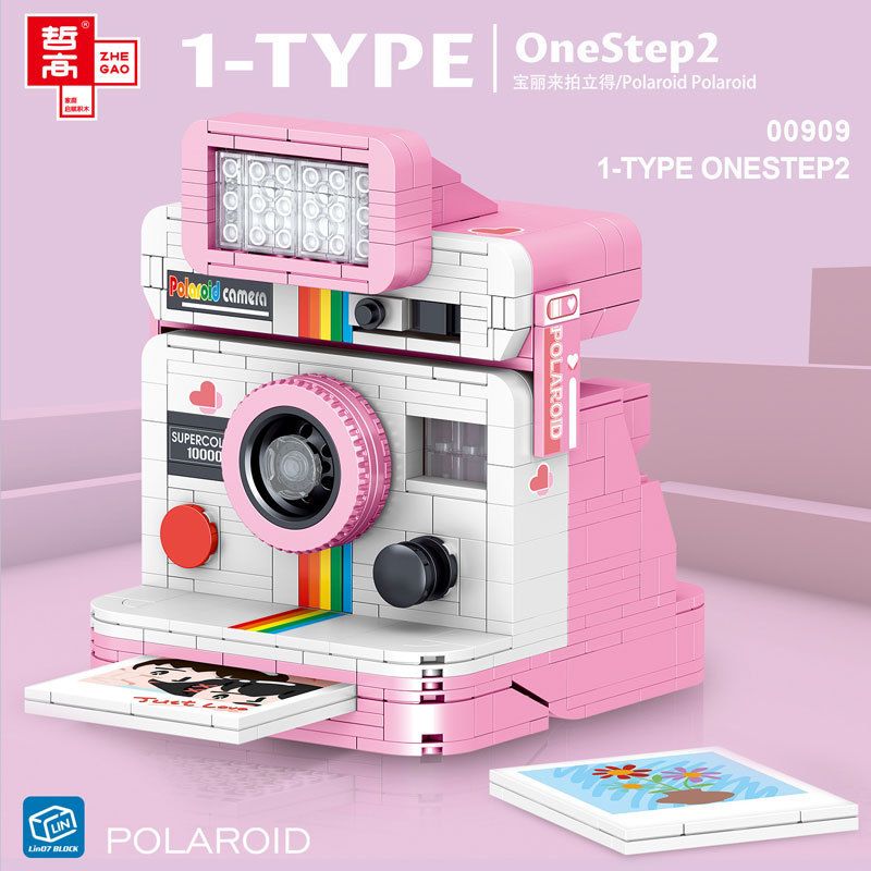 ZHEGAO 00909 non Lego ẢNH CHỤP MÀN HÌNH POLAROID bộ đồ chơi xếp lắp ráp ghép mô hình Creator Expert POLAROID 1-TYPE ONESTEP2 Chuyên Gia Sáng Tạo 628 khối