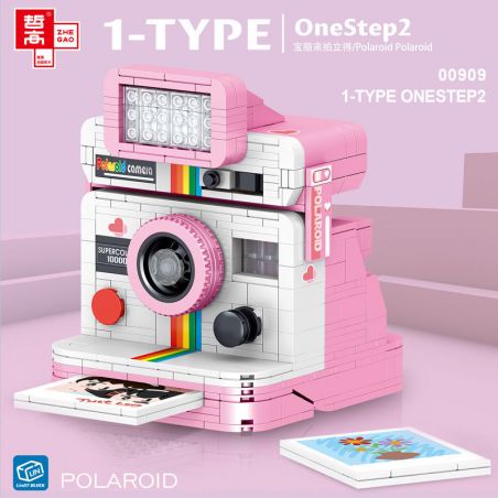 ZHEGAO 00909 non  ẢNH CHỤP MÀN HÌNH POLAROID bộ đồ chơi xếp lắp ráp ghép mô hình Creator Expert POLAROID 1-TYPE ONESTEP2 Chuyên Gia Sáng Tạo 628 khối