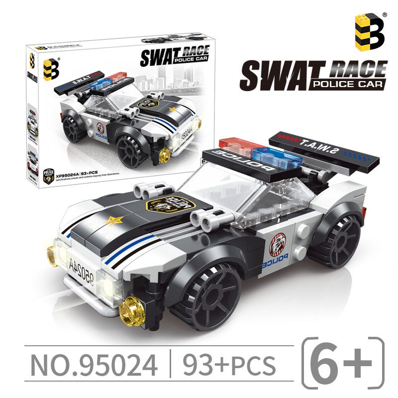 B BRAND 95024 non Lego XE CẢNH SÁT bộ đồ chơi xếp lắp ráp ghép mô hình Swat Special Force SWAT POLICE CAR Đặc Nhiệm 93 khối